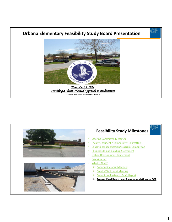 urbana elementary feasibility study board presentation