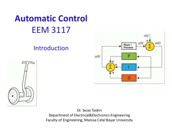 EEM 3117  Introduction  Dr. Sezai Taskin  Department of Electrical&amp;Electronics Engineering