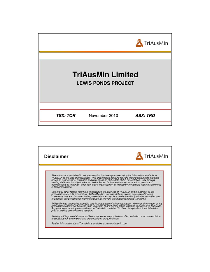 triausmin limited triausmin limited