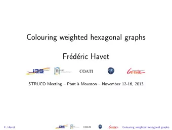 Colouring weighted hexagonal graphs  Fr  ed  eric Havet  STRUCO Meeting  Pont `  a Mousson