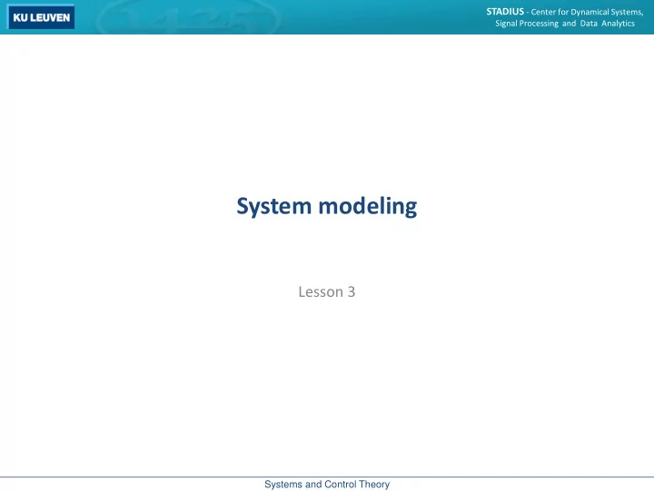 system modeling