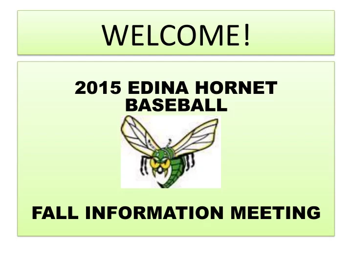 welcome
