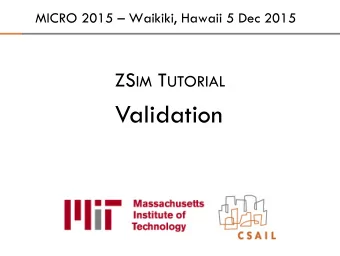 Validation  Outline  2  Introduction  Methodology  Single-threaded results