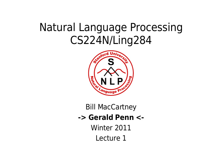 natural language processing cs224n ling284