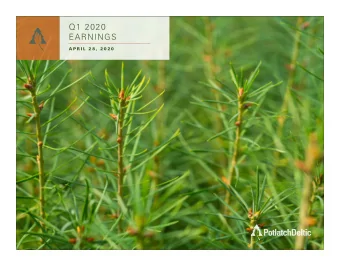 Q1 2020  EARNINGS  A P R I L  2 8 ,  2 0 2 0  FORWARD-LOOKING STATEMENTS  &amp; NON-GAAP MEASURES