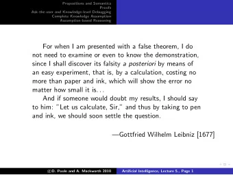 For when I am presented with a false theorem, I do  not need to examine or even to know the