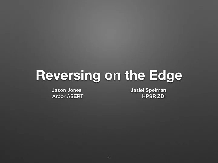 reversing on the edge