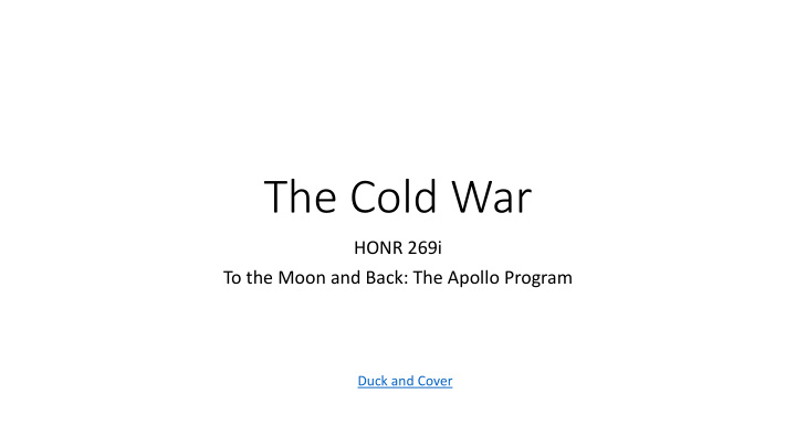 the cold war