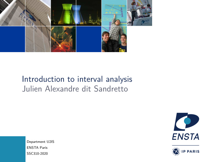 introduction to interval analysis julien alexandre dit