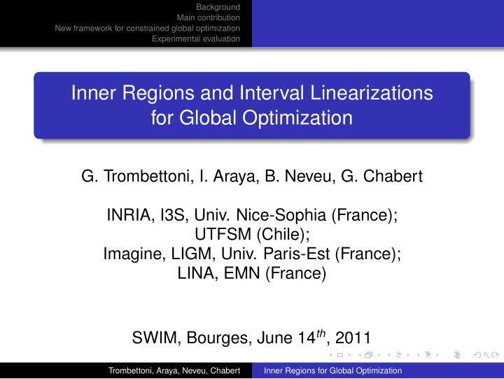inner regions and interval linearizations for global