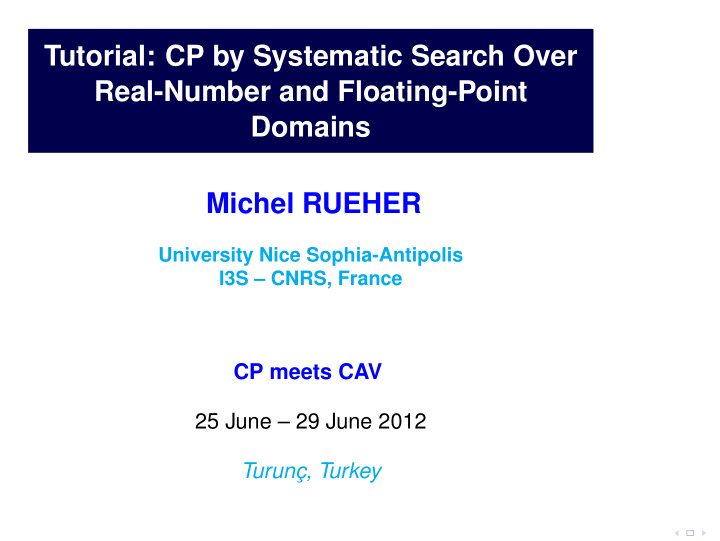 tutorial cp by systematic search over real number and