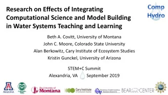 Research on Effects of Integrating  Computational Science and Model Building  in Water Systems
