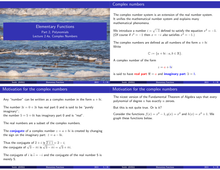 complex numbers