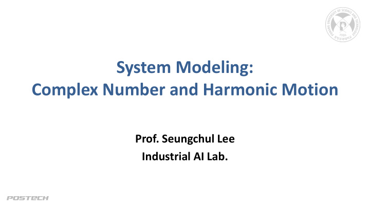 system modeling complex number and harmonic motion