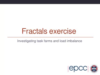 Fractals exercise  Investigating task farms and load imbalance  Reusing this material  This work is