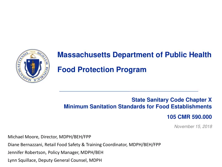 massachusetts department of public health