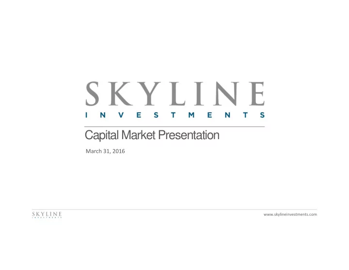 capital market presentation