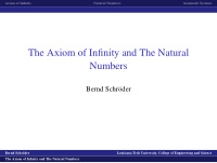 the axiom of infinity and the natural numbers
