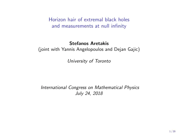 horizon hair of extremal black holes and measurements at