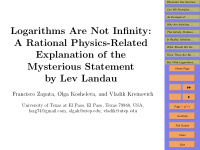 logarithms are not infinity