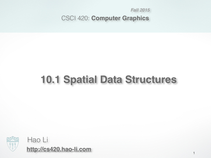 10 1 spatial data structures