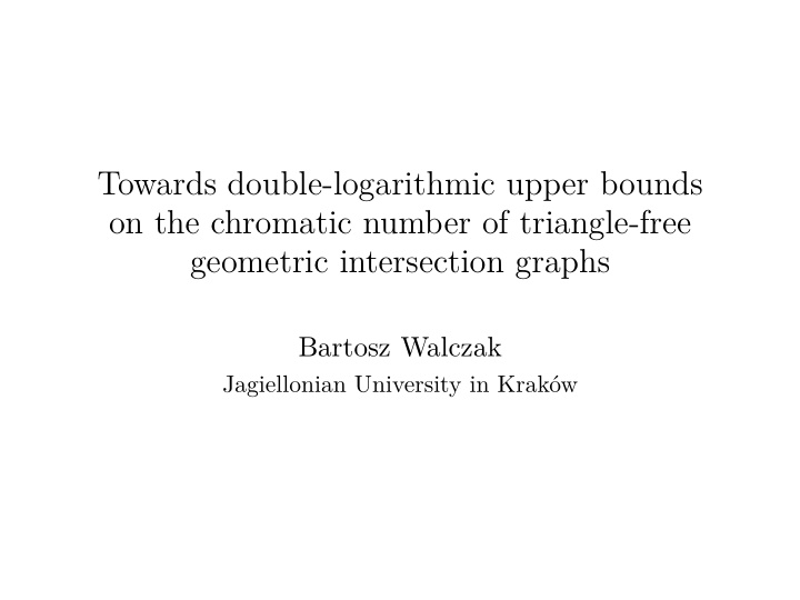 towards double logarithmic upper bounds on the chromatic