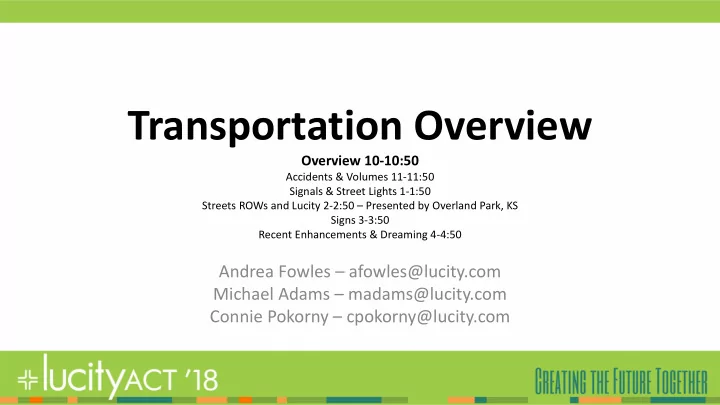 transportation overview