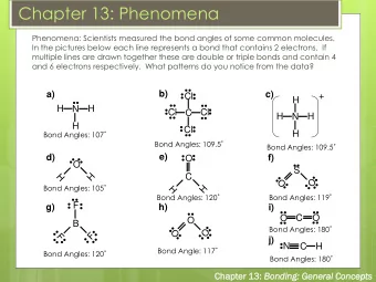 Chapter 13: Phenomena  Phenomena: Scientists measured the bond angles of some common molecules.  In