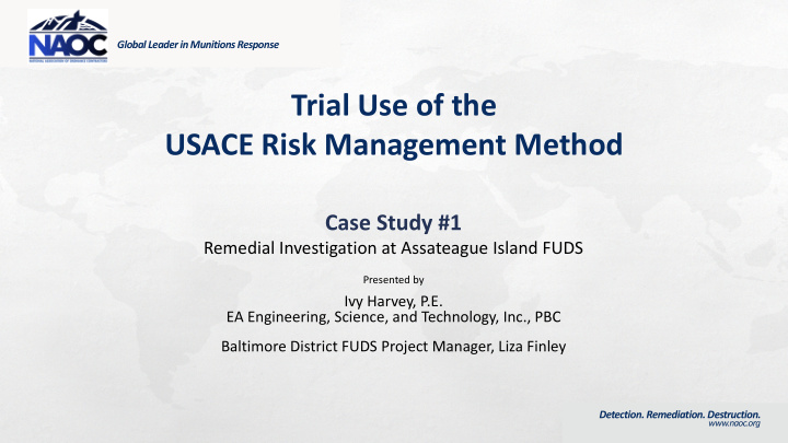trial use of the usace risk management method