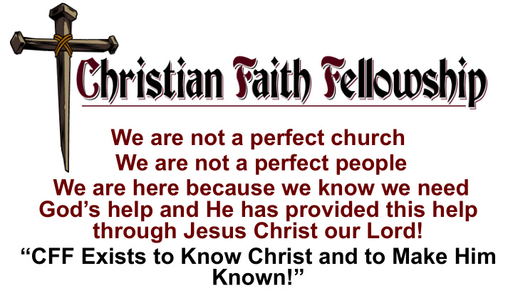 we are not a perfect church we are not a perfect people