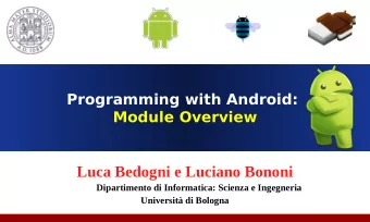 Luca Bedogni e Luciano Bononi  Dipartimento di Informatica: Scienza e Ingegneria  Universit di