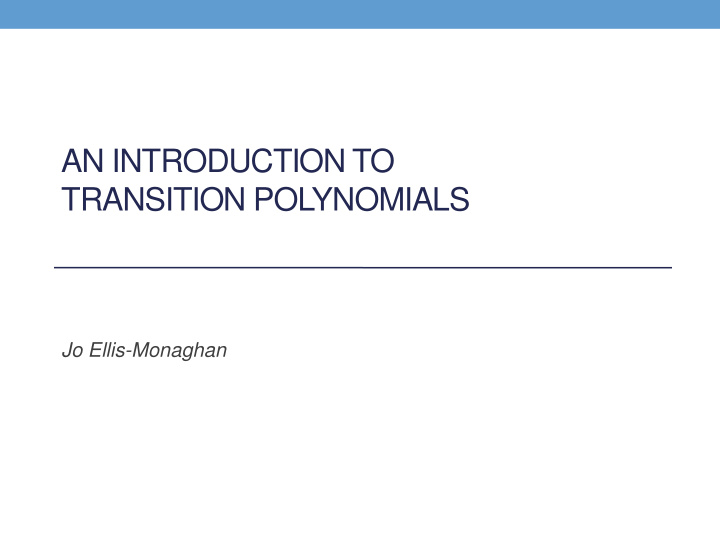 an introduction to transition polynomials