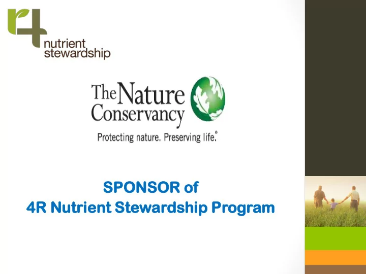 4r nutrie trient nt stewar ardship dship program am