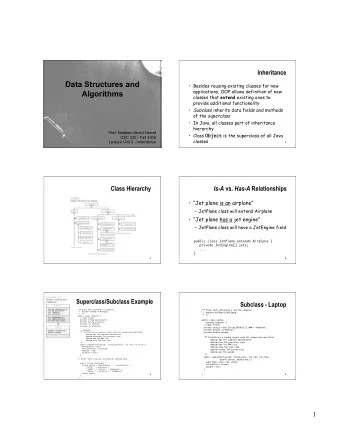Data Structures and   Besides reusing existing classes for new  applications, OOP allows