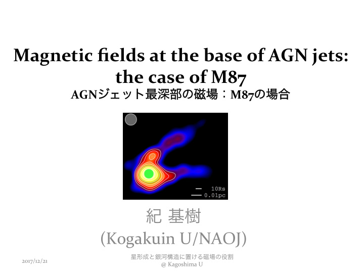 magnetic fields at the base of agn jets the case of m87