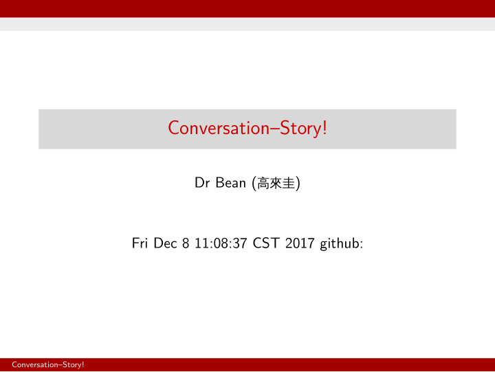 conversation story