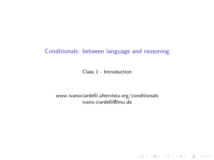 conditionals between language and reasoning