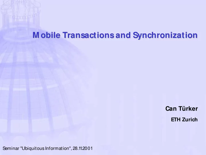 m obile transactions and synchronization m obile