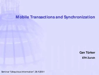 M obile Transactions and Synchronization  M obile Transactions and Synchronization  Can Trker