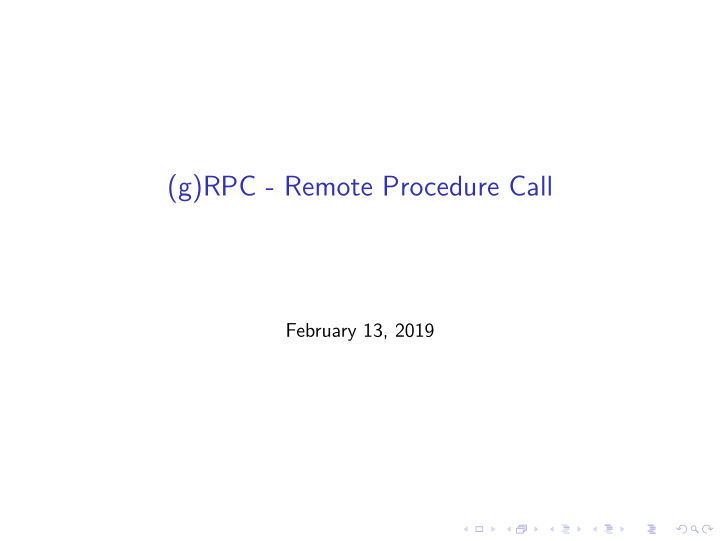 g rpc remote procedure call