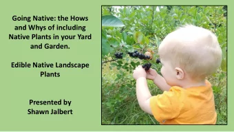 Native Plants in your Yard  and Garden.  Edible Native Landscape  Plants  Presented by Shawn