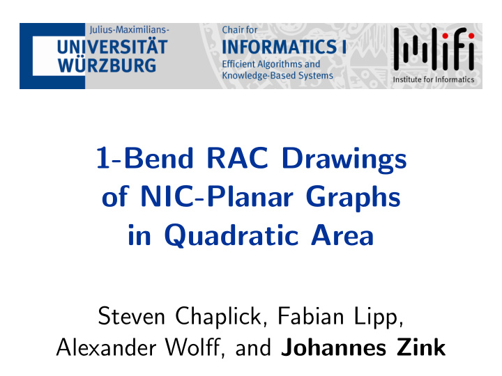 1 bend rac drawings of nic planar graphs in quadratic area