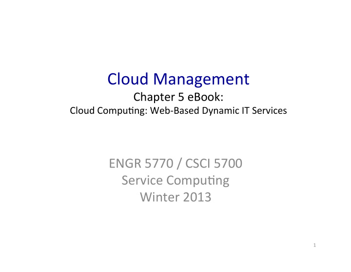 cloud management