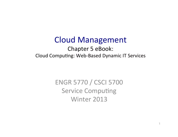 cloud management