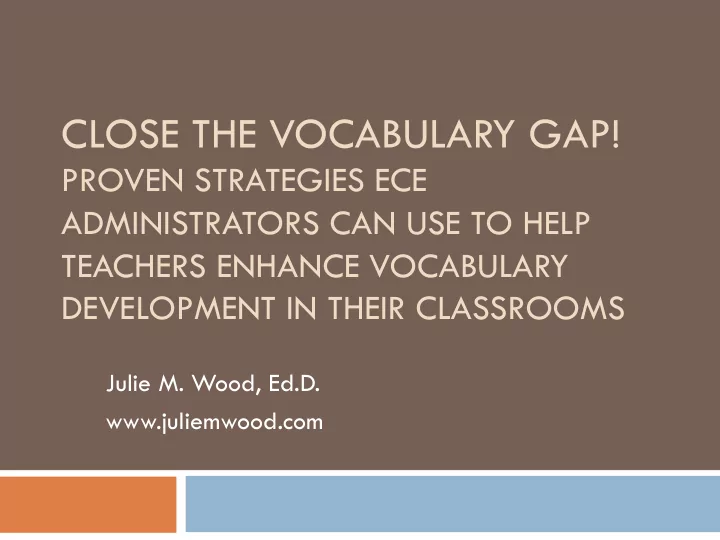 close the vocabulary gap