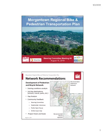Morgantown Regional Bike &amp;  Morgantown Regional Bike and Pedestrian Transportation Plan