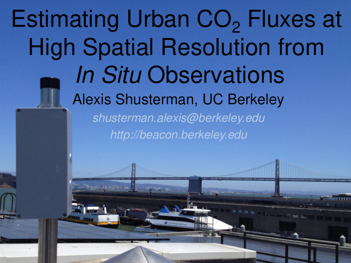 estimating urban co 2 fluxes at high spatial resolution