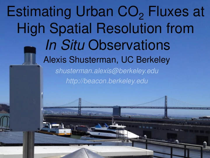 estimating urban co 2 fluxes at high spatial resolution