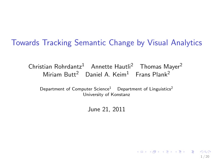 towards tracking semantic change by visual analytics