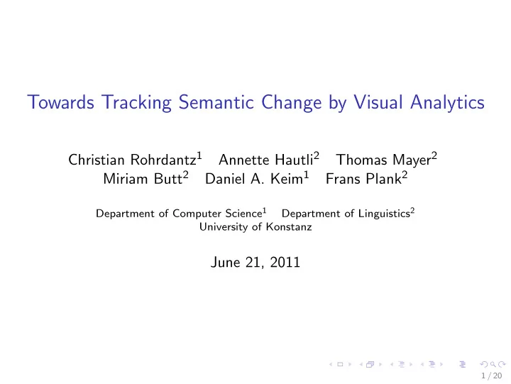 towards tracking semantic change by visual analytics